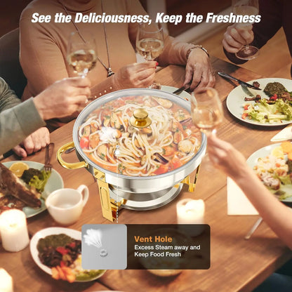 WARMOUNTS 5-Quart Buffet Warmer Set — Ideal for Parties, Catering Events, Weddings, and Banquets