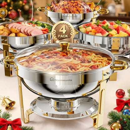 WARMOUNTS 5-Quart Buffet Warmer Set — Ideal for Parties, Catering Events, Weddings, and Banquets