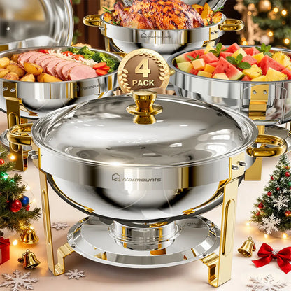 WARMOUNTS 5-Quart Buffet Warmer Set — Ideal for Parties, Catering Events, Weddings, and Banquets