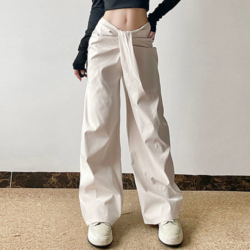 Street style wide-leg pants crossover design